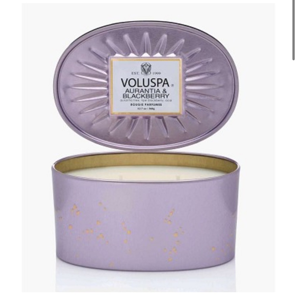 Voluspa Aurantia & Blackberry 2 Wick Decorative Oval Tin 12.7 oz